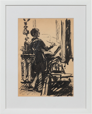 Рудаков Михаил Захарьевич. Портрет дочери за мольбертом 